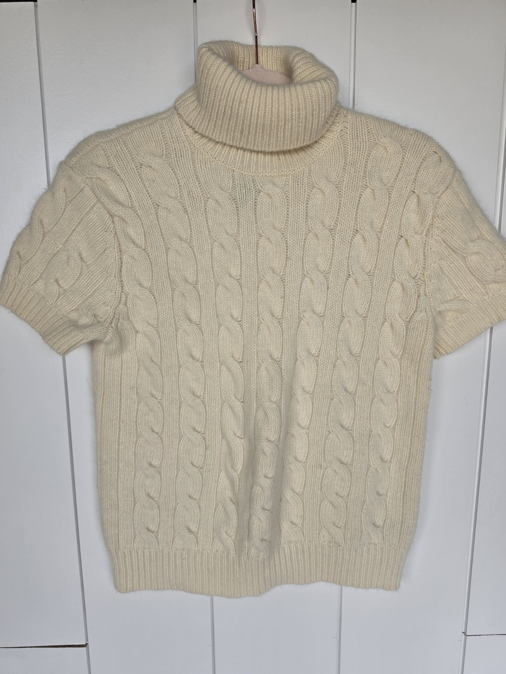 Ralph Lauren Women’s Angora Cashmere Blend Turtleneck Short Sleeve Sweater XL